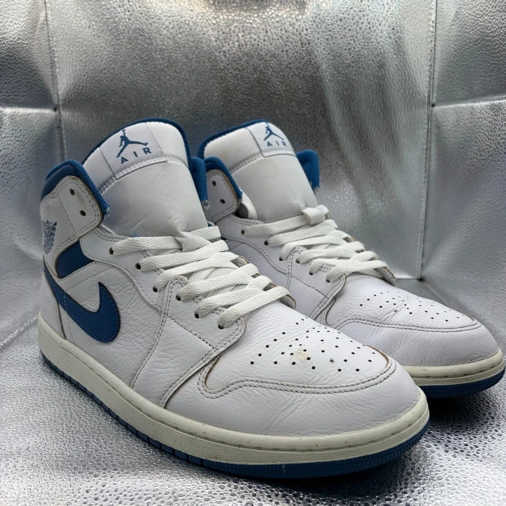 Size 11 Nike Air Jordan 1 Mid SE Industrial Blue White Mens Shoes FN5215-141